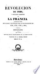 Revolucion de 1830, y situacion presente de la Francia, noviembre de 1833