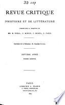 Revue critique d'histoire et de littérature