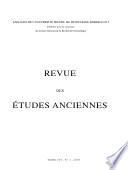 Revue des études anciennes