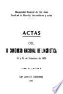 Segundo Congreso Nacional de Lingüística: Actas