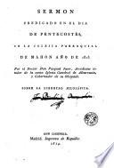 Sermon predicado en el dia de Pentecostés,... por... Pasqual Jover... sobre la libertad filosófica