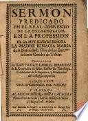 Sermón predicado ... en la Professión ... de la M. Ignacia Ma de la Natividad... hija de los Condes de Tebar