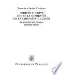 Sermon y carta sobre la supresion de la compain de Jesus