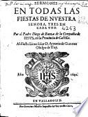 Sermones en todas las fiestas de Nuestra Senora