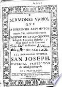 Sermones varios, que a diferentes assumtos