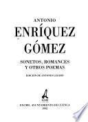 Sonetos, romances y otros poemas