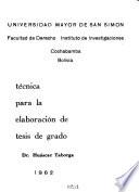 Técnica para la elaboración de tesis de grado