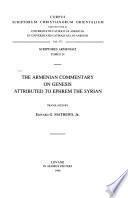 The Armenian Commentary on Genesis Attributed to Ephrem the Syrian