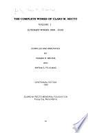 The Complete Works of Claro M. Recto: Literary works, 1909-1918