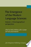 The Emergence of the Modern Language Sciences: Historiographical perspectives