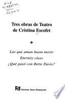 Tres obras de teatro de Cristina Escofet