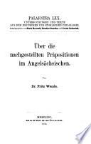 Über die nachgestellten präpositionen im angelsächsischen