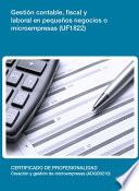 UF1822 - Gestión contable, fiscal y laboral en pequeños negocios o microempresas