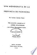 Una monografía de la Provincia de Pichincha