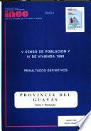 V Censo de población y IV de vivienda, 1990. Población: Bolívar
