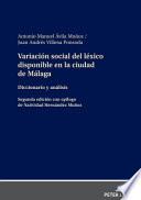 Libro Variación Social Del léxico Disponible en la Ciudad de Málaga