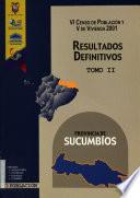 VI censo de población y V de vivienda, 2001: Provincia de Sucumbíos