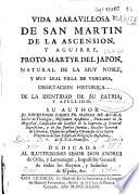 Vida maravillosa de San Martín de la Ascensión y Aguirre, proto-martyr del Japón ...