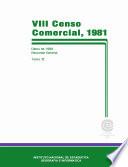 VIII Censo Comercial 1981. Datos de 1980. Resumen general. Tomo II