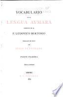 Vocabulario de la lengua aymara