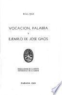 Vocación, palabra y ejemplo de José Gaos