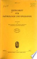 Zeitschrift für Papyrologie und Epigraphik
