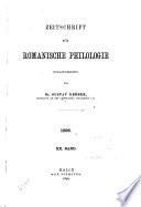 Zeitschrift Für Romanische Philologie
